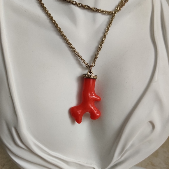 Vintage Kenneth Jay Kane Oxblood Coral Branch Necklace - Picture 5 of 5